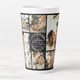 Moderne Schwarz-Weiß-Familienfotografie-Kollage-Sa Milchtasse