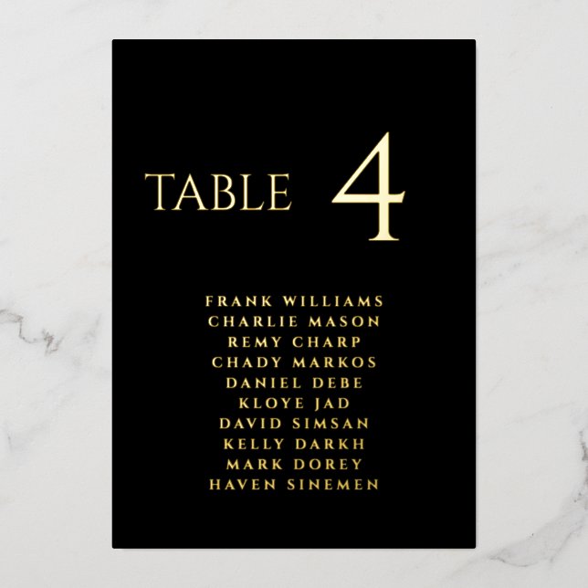 Moderne Schwarz-Weiß-Foil-Tour Folieneinladung (Vorderseite)