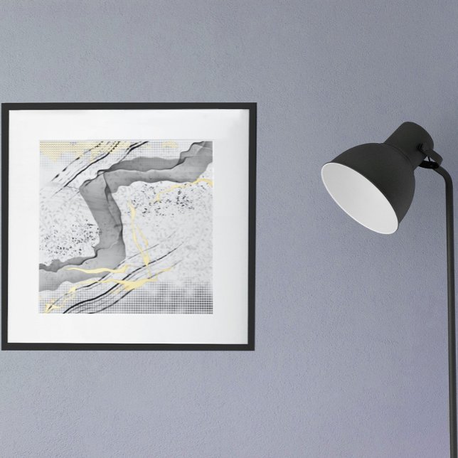 Moderne Schwarz-Weiß-Fossilien Minimalistische Kun Foliendrucke (Von Creator hochgeladen)