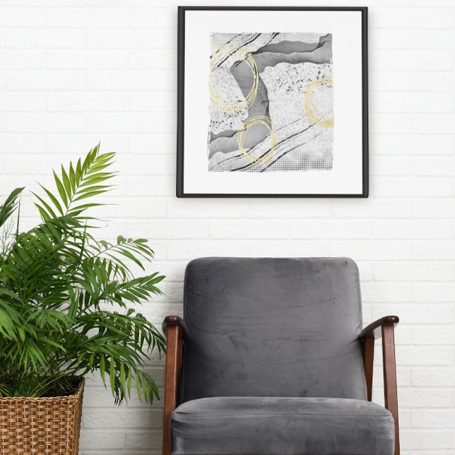 Moderne Schwarz-Weiß-Fossilien Minimalistische Kun Foliendrucke (Von Creator hochgeladen)