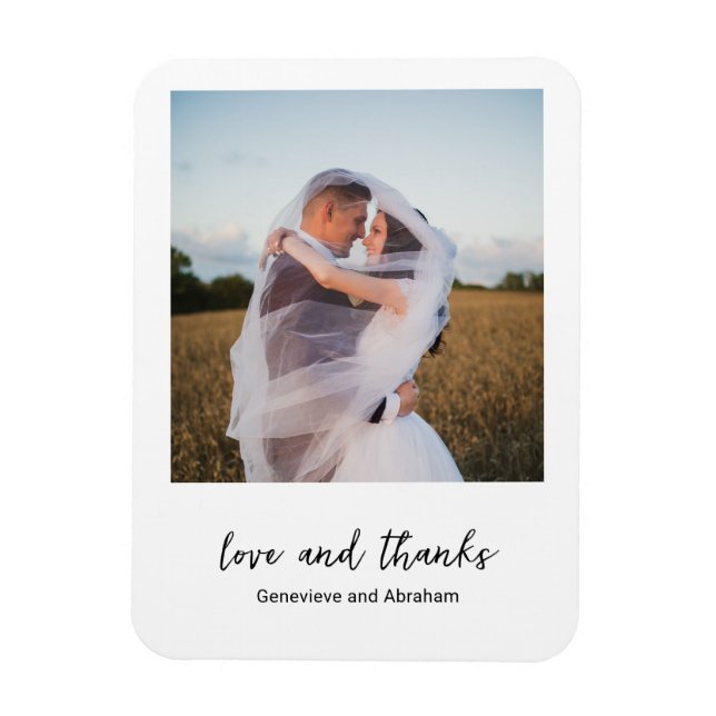 Moderne Schwarz-Weiß-Foto-Hochzeit Magnet (Vertikal)