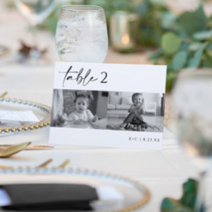 Moderne Schwarz-Weiß-Foto Hochzeiten Tischnummern