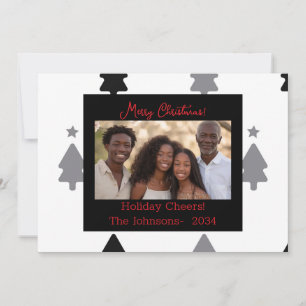 Moderne Schwarz-Weiß-Foto Weihnachtskarte Feiertagskarte