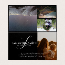 Moderne Schwarz-Weiß-Fotografie mit 4 Fotos geklap Visitenkarten