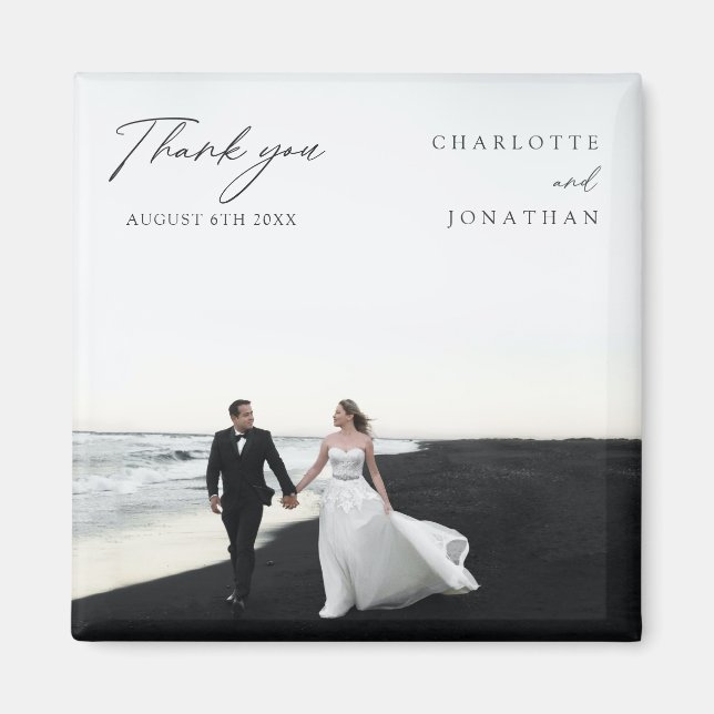 Moderne Schwarz-Weiß-Gastgeschenke Hochzeiten Viel Magnet (Vorne)