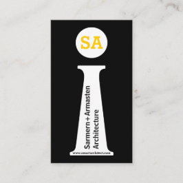 Moderne Schwarz-Weiß-Gelb-Monogramm Visitenkarte