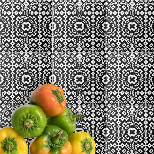 Moderne Schwarz-Weiß-Geometrie Fliese