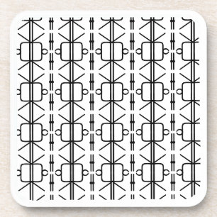Moderne Schwarz-Weiß-Geometrie Getränkeuntersetzer