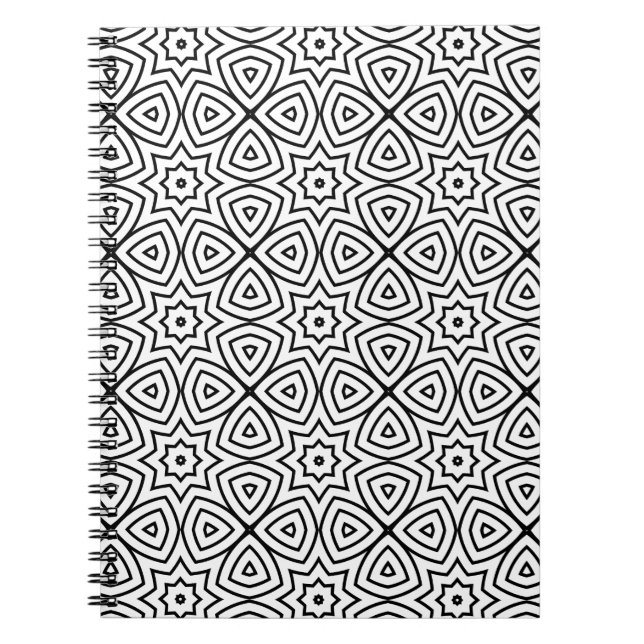 Moderne Schwarz-Weiß-Geometrie  Notizblock (Vorderseite)
