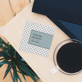 Moderne Schwarz-Weiß-Geometrie Quadratische Visitenkarte