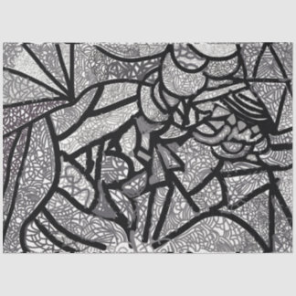 Moderne Schwarz-Weiß-Geometrie Seidenpapier