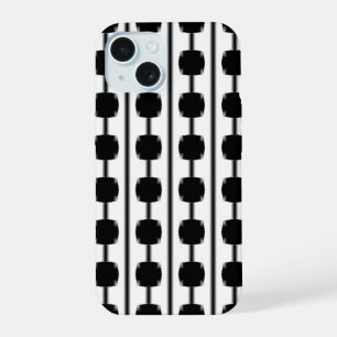 Moderne Schwarz-Weiß-Geometrische Linien Handyhüll iPhone 15 Hülle