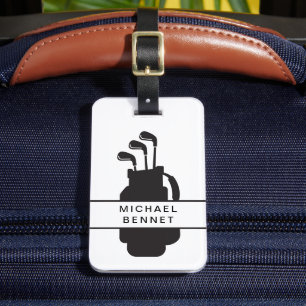 Moderne Schwarz-Weiß-Golf-Sportart Gepäckanhänger