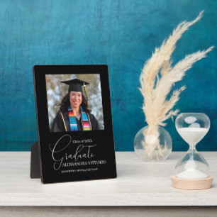Moderne Schwarz-Weiß-Graduate-Plaque Fotoplatte