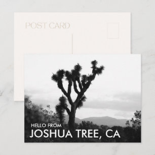 Moderne Schwarz-Weiß-Hallo von Joshua Tree Postkarte