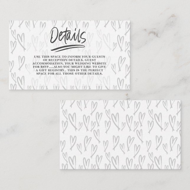 Moderne Schwarz-Weiß-Heiratsverträge Begleitkarte (Vorne/Hinten)