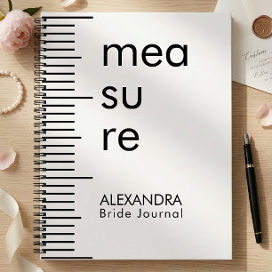 Moderne Schwarz-Weiß-Hochzeit Braut Messen  Notizbuch