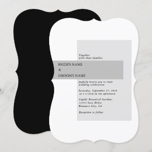 Moderne Schwarz-Weiß-Hochzeit Einladung