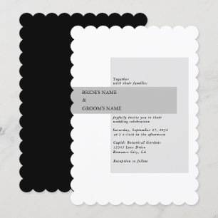 Moderne Schwarz-Weiß-Hochzeit Einladung