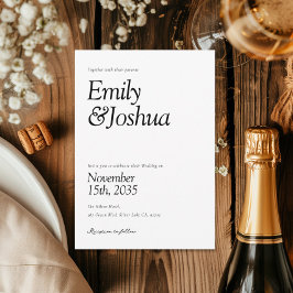 Moderne Schwarz-Weiß-Hochzeit Einladung