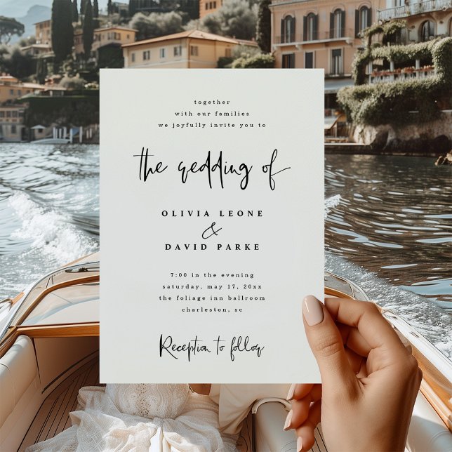 Moderne Schwarz-Weiß-Hochzeit Einladung (Von Creator hochgeladen)