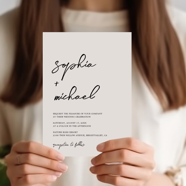 Moderne Schwarz-Weiß-Hochzeit Einladung (Von Creator hochgeladen)