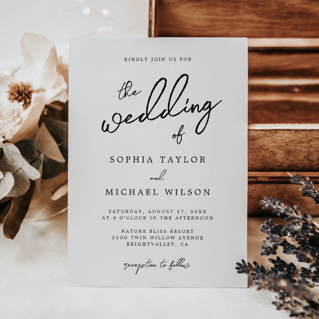 Moderne Schwarz-Weiß-Hochzeit Einladung (Von Creator hochgeladen)