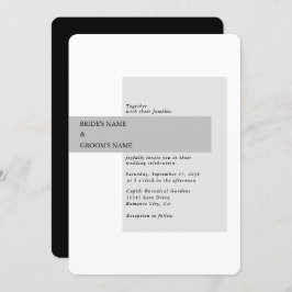 Moderne Schwarz-Weiß-Hochzeit Einladung