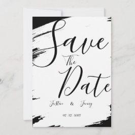 Moderne Schwarz-Weiß-Hochzeit Einladung