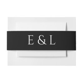 Moderne Schwarz-Weiß-Hochzeit Einladungsbanderole