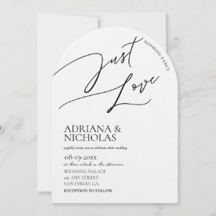 Moderne Schwarz-Weiß-Hochzeit ohne Schnickschnack, Einladung