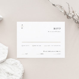 Moderne Schwarz-Weiß-Hochzeit RSVP Karte