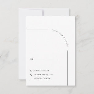Moderne Schwarz-Weiß-Hochzeit RSVP Karte