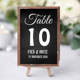 Moderne Schwarz-Weiß-Hochzeit Tischnummer