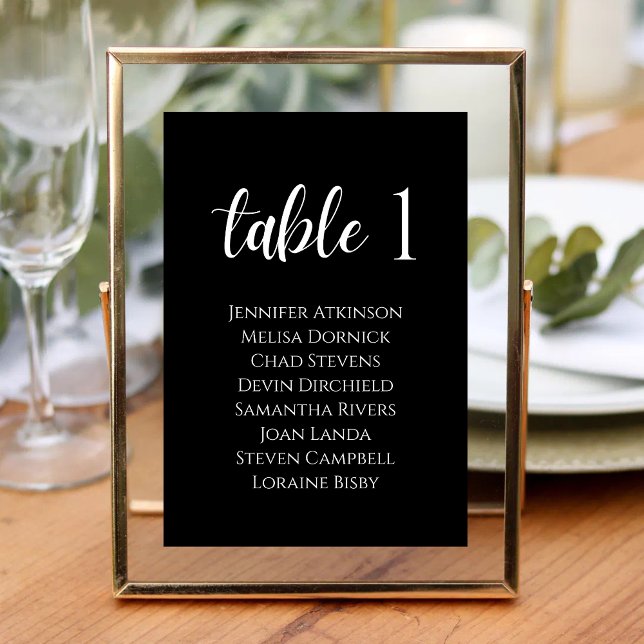 Moderne Schwarz-Weiß-Hochzeit Tischnummer (Black and white table number adds modern elegance and style to your wedding tables.)