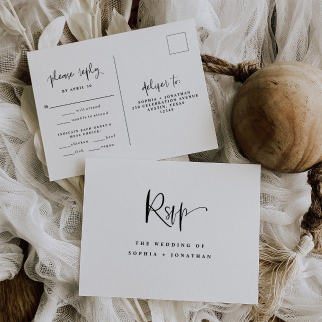 Moderne Schwarz-Weiß-Hochzeit | UAWG zur Wahl Postkarte (Von Creator hochgeladen)