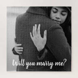 Moderne Schwarz-Weiß-Hochzeiten niedlich Puzzle