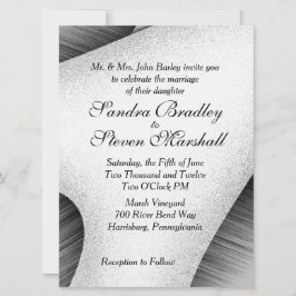 Moderne Schwarz-Weiß-Hochzeitseinladung Einladung