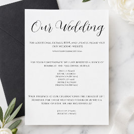 Moderne Schwarz-Weiß-Hochzeitskarte Begleitkarte