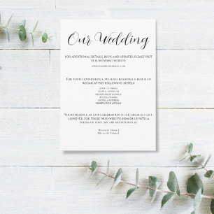Moderne Schwarz-Weiß-Hochzeitskarte Begleitkarte