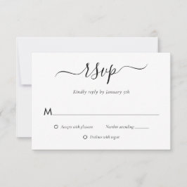 Moderne Schwarz-Weiß-Hochzeitskarten RSVP Karte