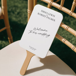 Moderne Schwarz-Weiß-Hochzeitsprogramme Fächer