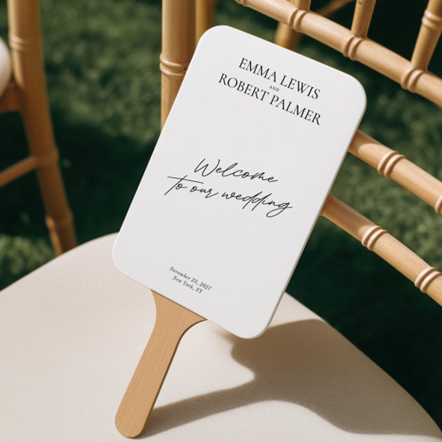 Moderne Schwarz-Weiß-Hochzeitsprogramme Fächer (Modern Black & White Wedding Program Fans)