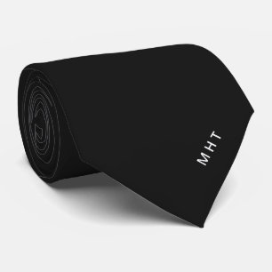 Moderne Schwarz-Weiß-Initialen Minimalistisches Mo Krawatte
