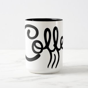 Moderne Schwarz-Weiß-Kaffeeschrift-Tasse - Premium Zweifarbige Tasse