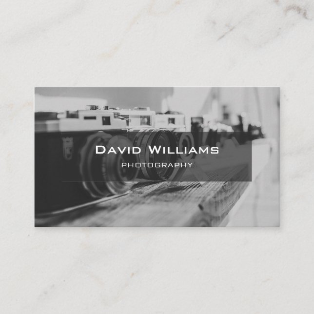 Moderne Schwarz-Weiß-Kameras-Fotografen Visitenkarte (Vorderseite)