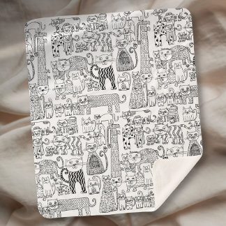 Moderne Schwarz-Weiß-Katzen und -Kätzchen mit Must Sherpadecke
