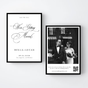 Moderne Schwarz-Weiß-Klassische Vintage-Formale Ho Save The Date