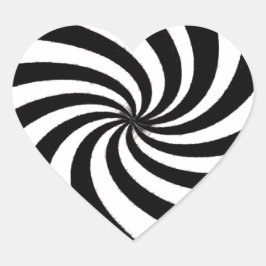 Moderne Schwarz-Weiß-Kunst Herz-Aufkleber