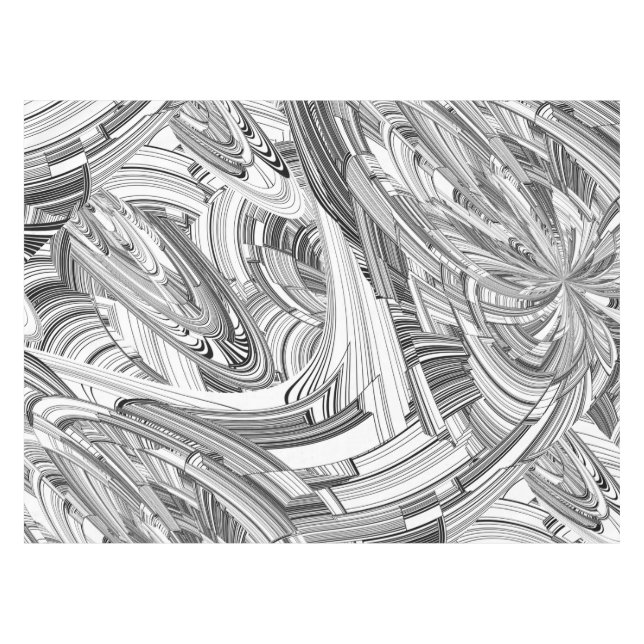 Moderne Schwarz-Weiß-Kunst Tischdecke (Vorderseite (Horizontal))